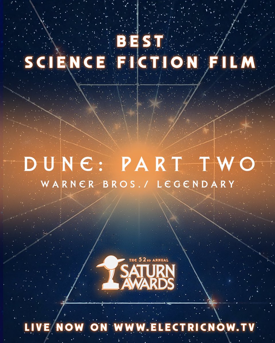 What a night for #DunePartTwo - winner of Best Science Fiction at the #SaturnAwards ! Stay tuned for more unforgettable moments on #ElectricNOW. Link in bio.