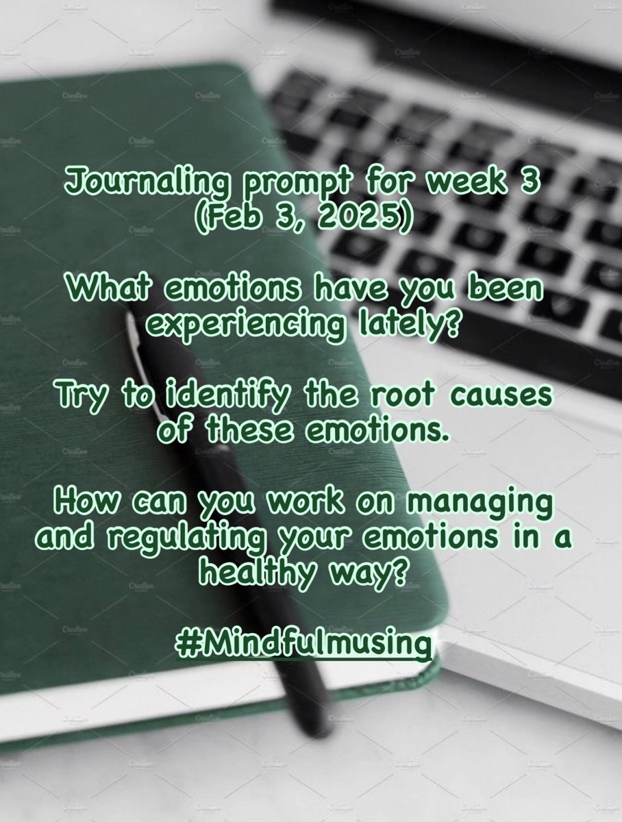 moffiescouch's tweet image. Week 3 Journaling Prompt! 

What emotions have you been experiencing lately? Identify root causes &amp;amp; explore healthy management. 

Journal from today-Sunday &amp;amp; share. 

Join the community chat.whatsapp.com/EQUp8muRbPyDPf… for support, accountability &amp;amp; connection. 
#MindfulMusing #Journaling