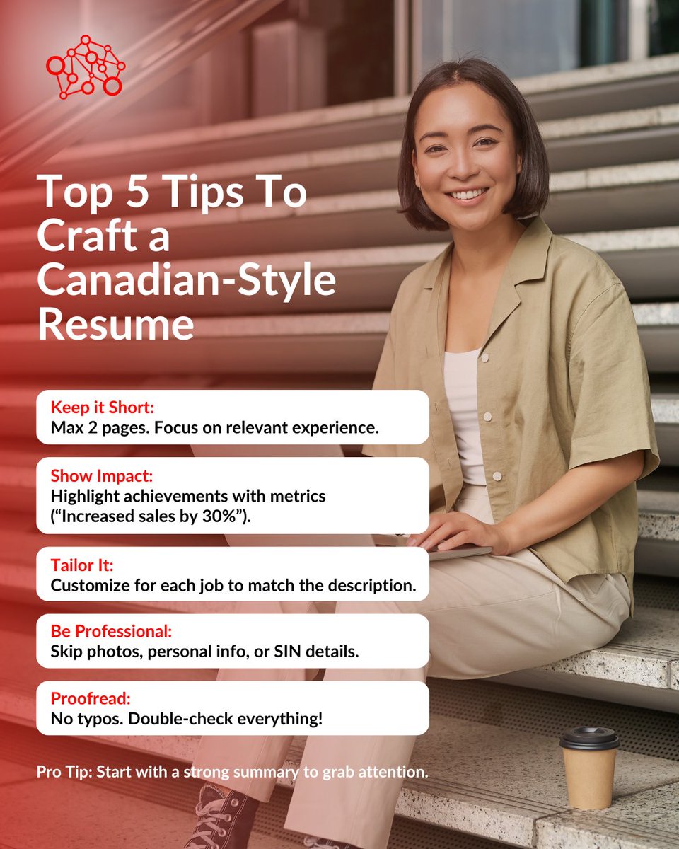 Want your resume to stand out in Canada? Focus on results, use action words, and keep it ATS-friendly.  

Get expert networking, live workshops &amp; mentorship 👉 immigrantnetworks.com/immigrant-netw…

Networking to get working! 💪