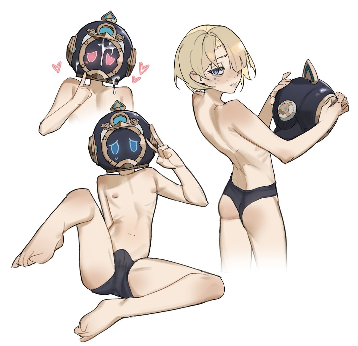 the helmet stays on :3