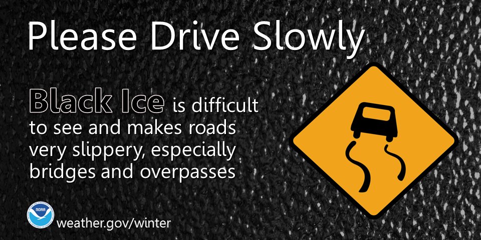 NWSSeattle's tweet photo. ⚠️Lingering roadway moisture will likely freeze tonight as temperatures cool. This can result in black ice during the Monday morning commute.  Slow down, leave yourself room, and avoid slamming on the brakes. #wawx https://t.co/KdEszpvTn0