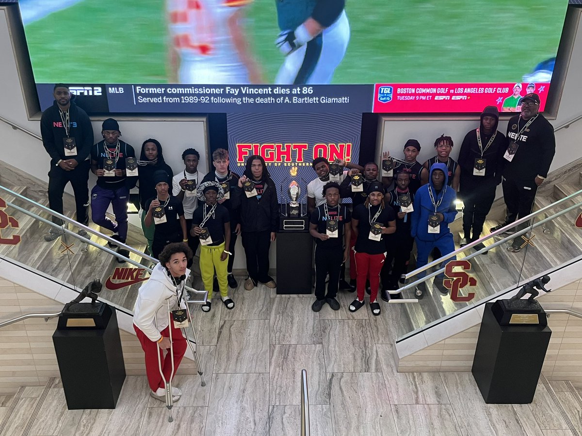 We appreciate <a href="/uscfb/">USC Football ✌️</a> for their hospitality. <a href="/NELITE7v7_/">Nebraska Elite 7v7</a>