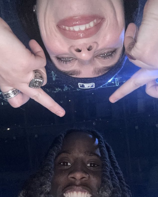 PopBase's tweet image. Kai Cenat and Billie Eilish at the #GRAMMYs.