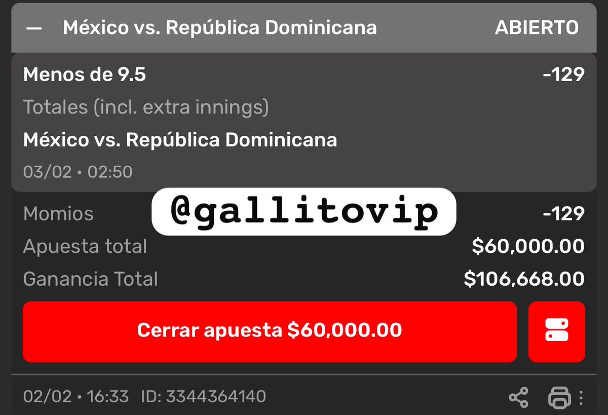 GallitoVip's tweet photo. La jugada más grande de mi vida, estoy seguro es la mejor apuesta que llevamos en años #SerieDelCaribe⚾️

Hay que ganarla🙏🏻

Cuando el análisis pareciera que es un juego que ya viste es una satisfacción enorme para un tipster

RT y ❤️ para participar por 20,000🚀 https://t.co/3TFsrrXdOe
