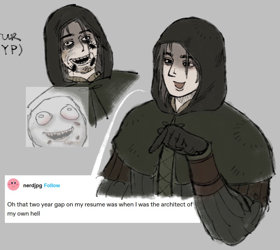 yolkqu's tweet image. Started DS1 for the first time in my life here's my noob guy