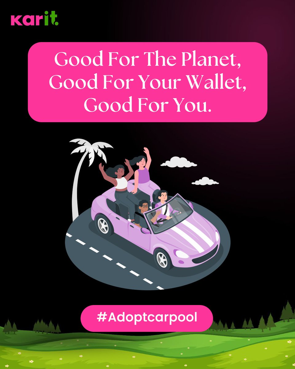 wekarit's tweet photo. #Carpooling is an eco-friendly and cost-effective way to travel, benefiting both the planet and your wallet.
By sharing rides, you reduce carbon emissions, ease traffic congestion, and lower fuel costs. 

It's a smart choice for both your well-being and the environment! https://t.co/Fn9XFbriOh