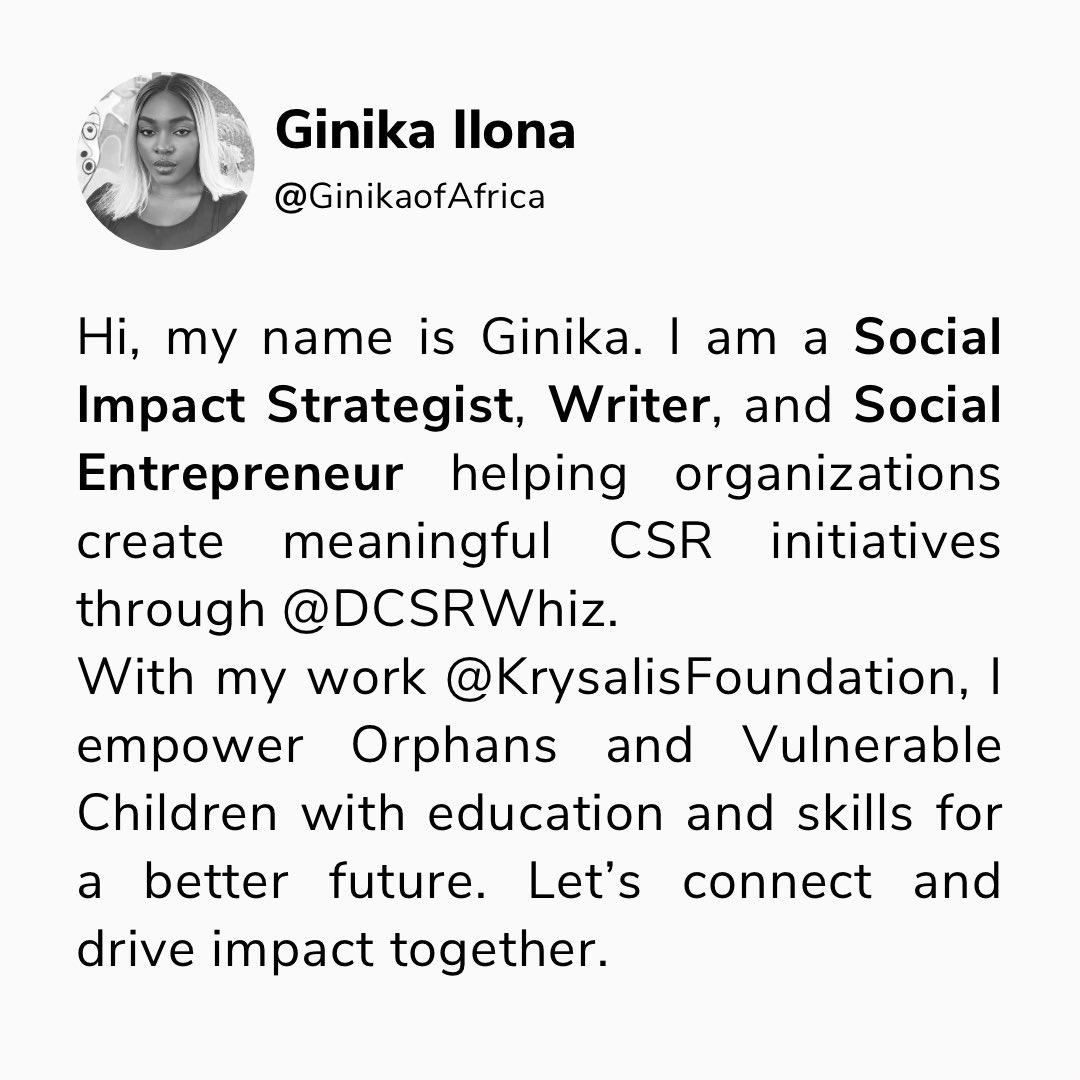 GinikaOfAfrica's tweet image. Impact isn’t just a buzzword, it’s a commitment.
Small actions create big change. Let’s make a difference! #SocialImpact #Changemaker
