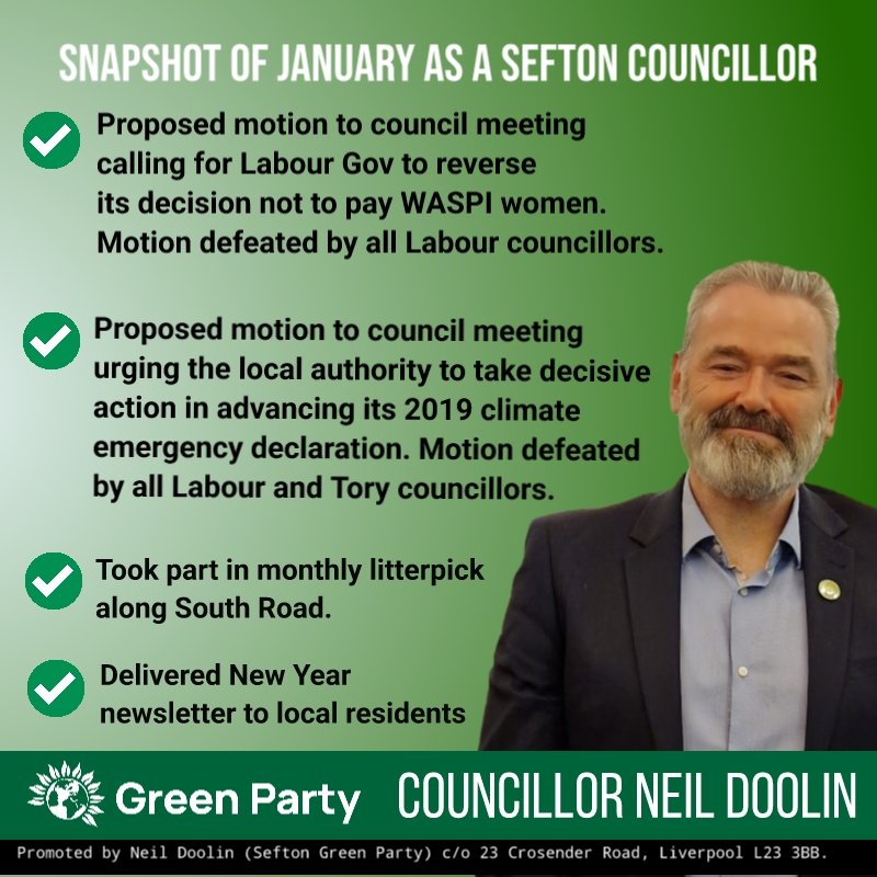 SeftonGreens's tweet photo. Some of the work @NeilDoolin1 has been doing in his role as @TheGreenParty councillor for Church Ward during January ๐ฑ๐ #GreenParty #ChurchWard #JanuaryWork https://t.co/uEbdoYzIQ5