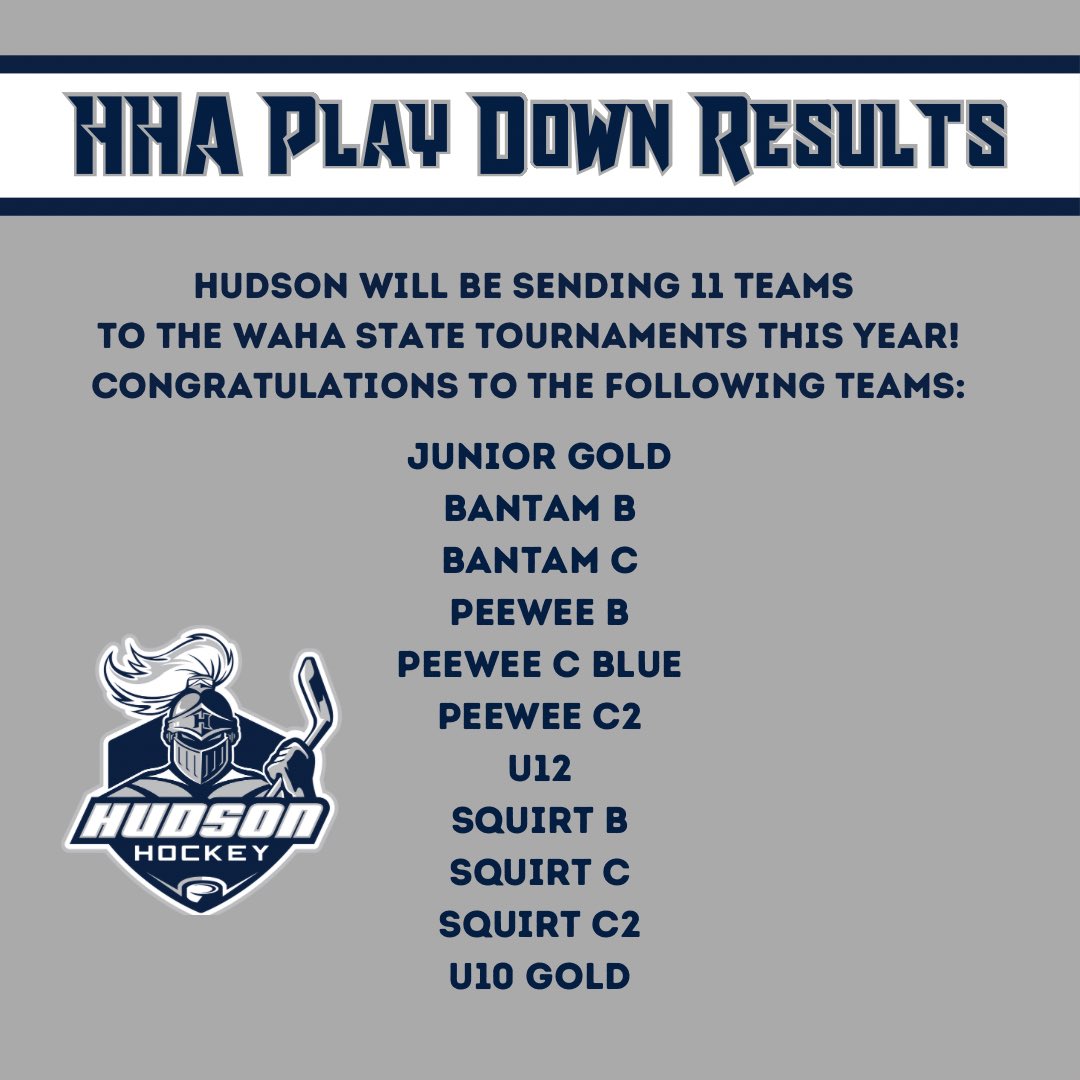 What a weekend! Congratulations to the teams that competed and represented HHA in their playoff games. We look forward to having strong representation across the state once again!

<a href="/WAHA_Hockey/">WAHA</a>