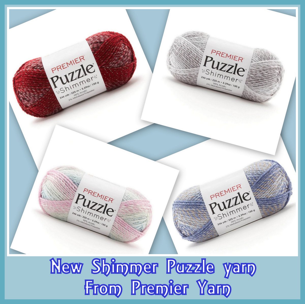 SaraSachCrochet's tweet photo. PREMIER YARN! Premier Puzzle Shimmer Yarn -
98% Acrylic, 2% Glitter #5 Bulky Weight
CLICK THIS LINK: https://t.co/bYwsgYu7Uv
Click New yarns And Start Shopping!
#premieryarn #makeitpremier #puzzleyarn #shimmeryarn #shimmerpuzzleyarn https://t.co/kxbfqA7h8q