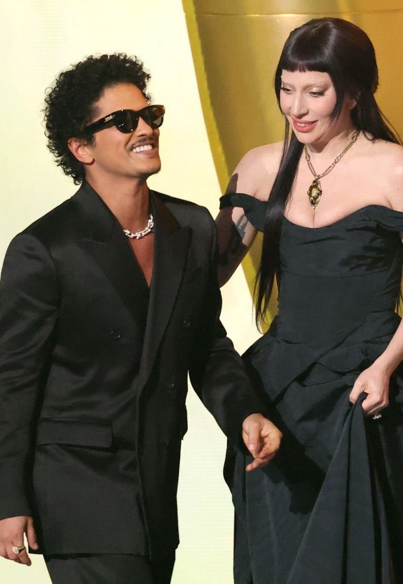 grammy winners lady gaga and bruno mars.