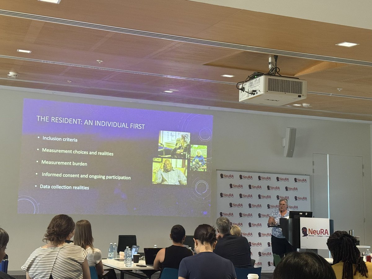 Prof Muireann Irish FASSA FRSN (@muireann_irish) on Twitter photo Lovely to be back <a href="/neuraustralia/">NeuRA (Neuroscience Research Australia)</a> attending the Australasian Neuropsychiatric Syndromes Symposium. A highlight was hearing Prof Elizabeth Beattie talking about best practice in assessing NPS in residential aged care <a href="/SydDementiaNet/">Sydney Dementia Network</a>
“The resident: an individual first” Lovely to be back <a href="/neuraustralia/">NeuRA (Neuroscience Research Australia)</a> attending the Australasian Neuropsychiatric Syndromes Symposium. A highlight was hearing Prof Elizabeth Beattie talking about best practice in assessing NPS in residential aged care <a href="/SydDementiaNet/">Sydney Dementia Network</a>
“The resident: an individual first”