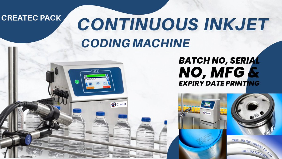CreatecPacking's tweet image. "Are you tired of manual coding errors? Our Continuous Inkjet Coding Machine is the solution you need! youtu.be/PVOWkyYtVpk?si… Please watch now to see how it can help your production line. #CodingMachine #ProductionLineEfficiency"