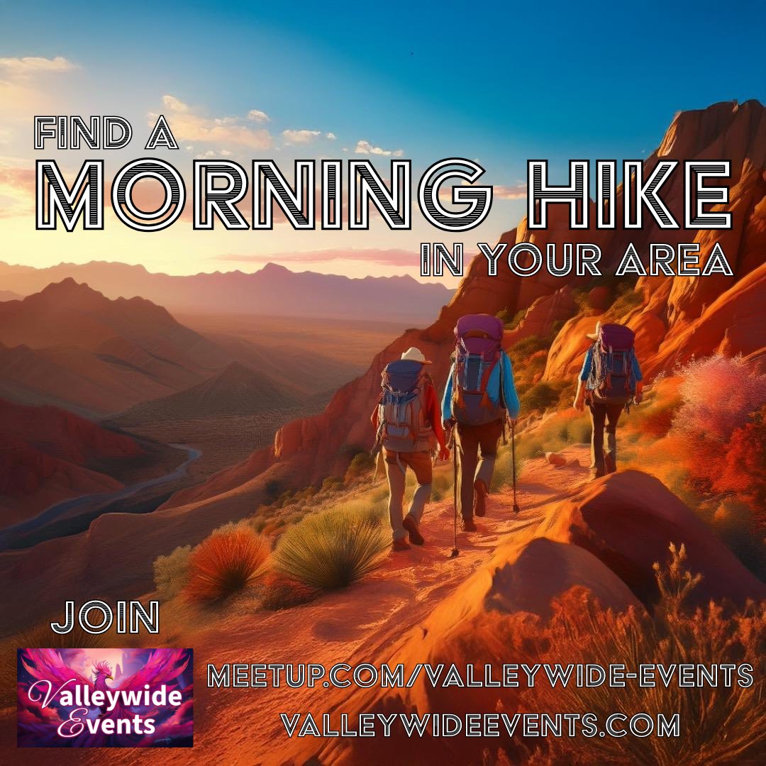 VwideEvents's tweet image. We’ve got morning hikes all over The Valley. Find one in your area. Join Valleywide Events today. It’s a new year. Come meet your new best friends.
Meetup.com/Valleywide-Eve…
ValleywideEvents.com
Link also in bio.

#phoenix #socialevents #events #mesa #glendale #scottsdale