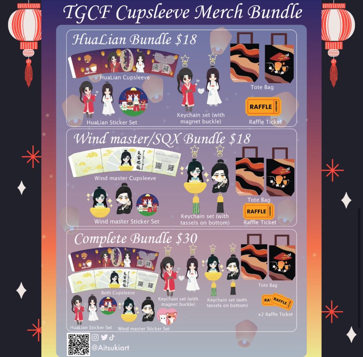 SF_cupsleeve's tweet photo. Artist Merch Bundle Preorder is Open! 

Please fill in the form to secure your bundle as we have limited sets.

Preorder link: https://t.co/DpVgHNrkEg
Merch artist: @aitsukiart 

#tgcf #tianguancifu #heavenofficialsblessing #danmei #donghua #天管赐福 #天官赐福 #BL #artist https://t.co/VD6BsHcwj9