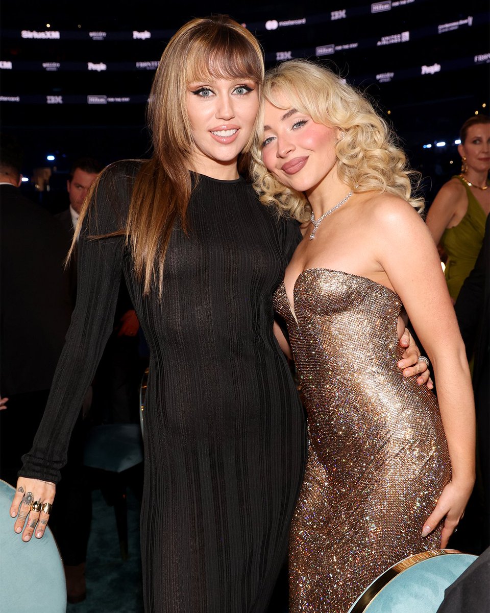 Miley Cyrus and Sabrina Carpenter reunited at the #GRAMMYs ✨