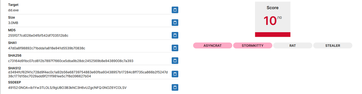RussianPanda9xx's tweet image. Watch out for those #ClickFix crypto scams going around delivering #VenomRAT (C2: 199.247.0[.]169).
This brings up another question ... some sandboxes misattribute the RAT based on Yara rules? I know they are all quite similar, but there should be a unique pattern, no? 🤔