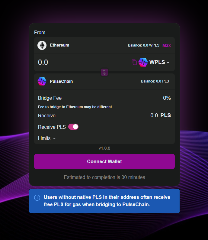TravConnors's tweet photo. The #PulseChain bridge just got updated!

"Users without native PLS in their address often receive free PLS for gas when bridging to PulseChain."

https://t.co/wAbBuIBClD https://t.co/zJzflIwn2b