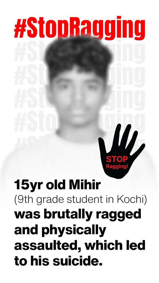 Musthafa_PC's tweet photo. #Stopragging #Stopbullying #JusticeforMihir https://t.co/8EgLuZ5PfP