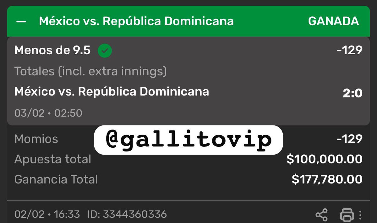 GallitoVip's tweet photo. GANAMOS LA APUESTA MÁS GRANDE DE TODA MI VIDA COMO APOSTADOR🫂❤️

MEXICO UNDER 9.5 -129✅✅✅

SEGUIMOS HACIENDO HISTORIA , SIGUIENTE PARADA : SUPER BOWL🏈

GRACIAS POR SER TESTIGO DE TODO LO QUE ESTAMOS LOGRANDO🚀

SE VAN 50 TRANSFERENCIAS AL AZAR DE 200 PESOS DA RT Y ❤️ https://t.co/zPcpsAoOjh