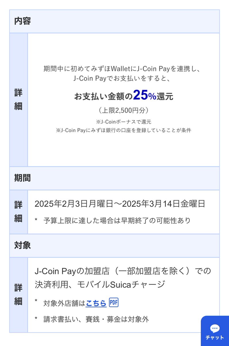 みずほWallet × J-Coin Pay J-Coinボーナス2,500円もらえる ✓期限3/14 ✓付与10営業日 みずほWalletにJ- Coin登録し1万円チャージ後、モバイルSuicaにチャージ ⚠️J-coin Pay初登録の方限定  自分も昨年突撃したハズだけど、ワンチャンやってみよう…混んでるのかアプリが ...
