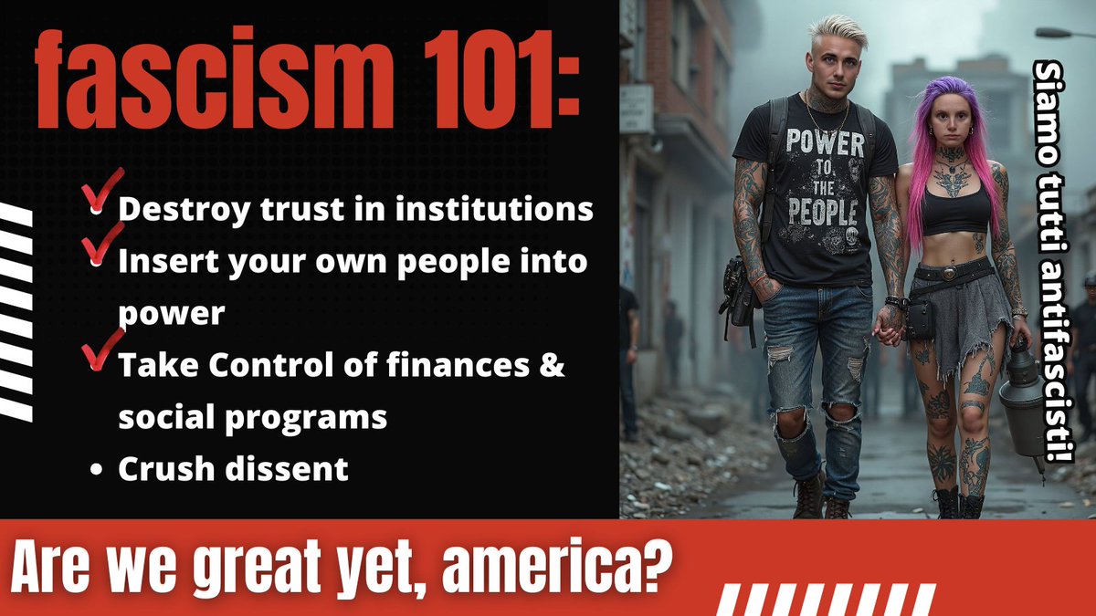 rainbowbrite's tweet photo. Fascism isn’t creeping—it’s marching. We see the playbook. We won’t be silent.
Siamo tutti antifascisti. #Resist #NoFascism #AntiTrump #Resistance #Antifascista #Revolt #Powertothepeople https://t.co/K4v8RtCYRr