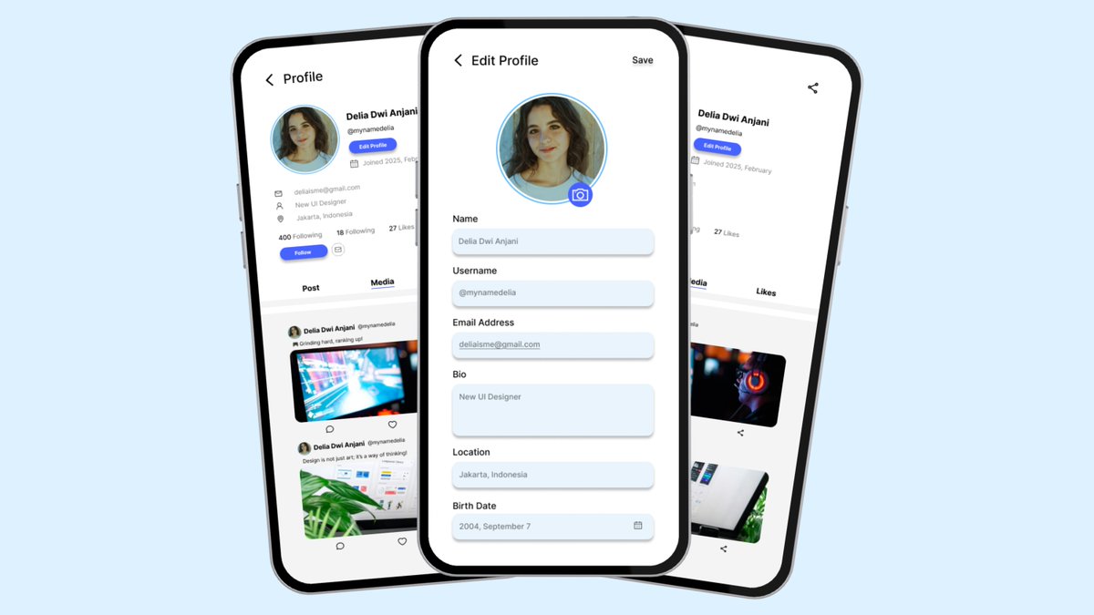 cafwhale's tweet photo. #006 Prompt: User Profile
Would love to hear your thoughts and feedback!
Follow my 100-day UI journey: 📸 Instagram: @dlwnjni | @adelanjanii 💼 LinkedIn: Delia Dwi Anjani
#DailyUI #UserProfile #UIUX https://t.co/JlLUYFj6bq
