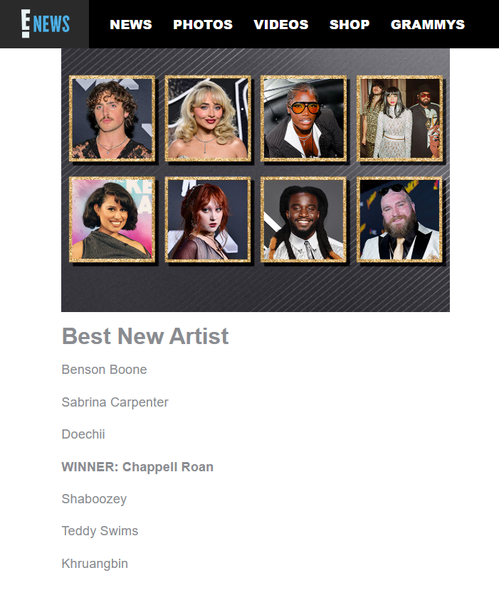 Rahmat__As's tweet photo. How rude @enews ... @raye is not even listed here. SHOULD HAVE WON too! https://t.co/UchwyfM2iP