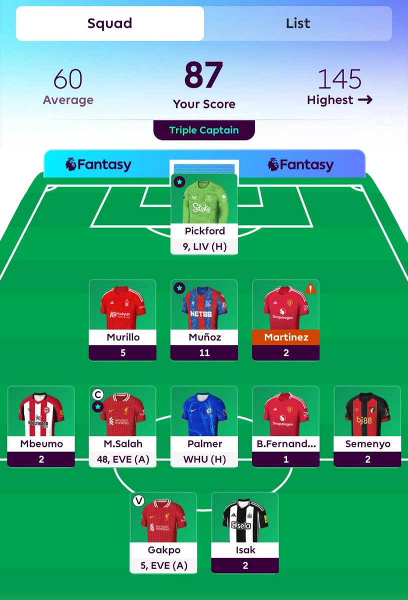 FPL_RICK10's tweet photo. Gameweek 27 points so far... Very glad actually that I played my #triplecaptain instead of the #assistantmanagerchip ! Overall Rank currently at 960,865
#fpl #fpltips #fplcommunity #GW24 https://t.co/zAGP65C6SA