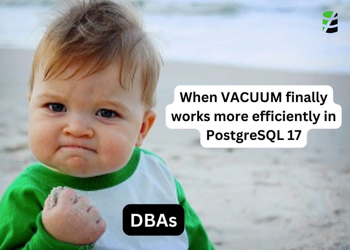 MydbopsOfficial's tweet image. PostgreSQL 17 Meme Series #3/10 🐘
VACUUM is now smarter & faster! It cleans dead tuples efficiently, reduces bloat & minimizes impact on live queries—faster DBs, better performance, happier DBAs.
postgresql.org/docs/current/r…
youtu.be/Ox_lBnezyhM?t=…
#postgresql17 #VACUUM #DBA