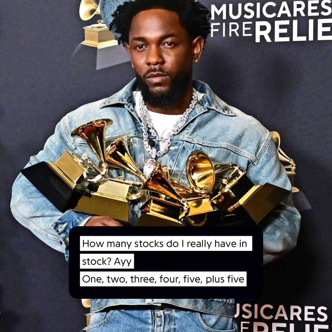 Kendrick Lamar is the only male rapper in HISTORY to win five #GRAMMYs in a single night…

and he has done it 3x:

🏆🏆🏆🏆🏆 — 2016
🏆🏆🏆🏆🏆 — 2018 
🏆🏆🏆🏆🏆 — 2025