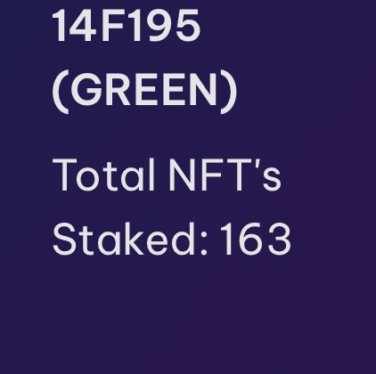 Roughly 33% of the minted NFT’s are being staked

14F195 delivering more added value for our holders

Mint yours now
