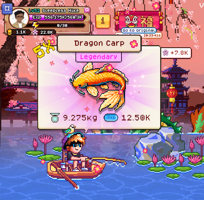 0xSleeplessMike's tweet photo. I caught a Legendary Fish - Dragon Carp fish ✌️ 
Join with me https://t.co/te8mMpufQl #fishing_frenzy https://t.co/6L2kt7wIv5