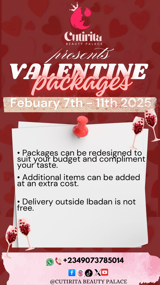 CutiritaM's tweet photo. "Spread the love! Treat your special someone with our exclusive Valentine's packages.
Every package is designed with love. 
Please read through these packages, you’ll know you can’t see it anywhere… 

Absolutely nothing should stop you from these offers ooo🛍️ https://t.co/J7AAL4fh5T