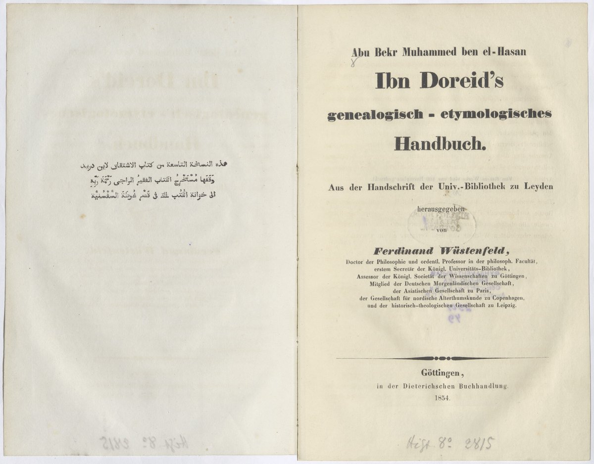 FBGotha's tweet photo. In her blog, Hendrikje Carius explores the impact of Gotha's oriental manuscripts on Wüstenfeld's academic career and research. He worked enthusiastically with these manuscripts and dedicated his publications to the library. (2/2)
https://t.co/M14fuKVNkH
@h_caria
#OrientInGotha https://t.co/qjVHOlODyb