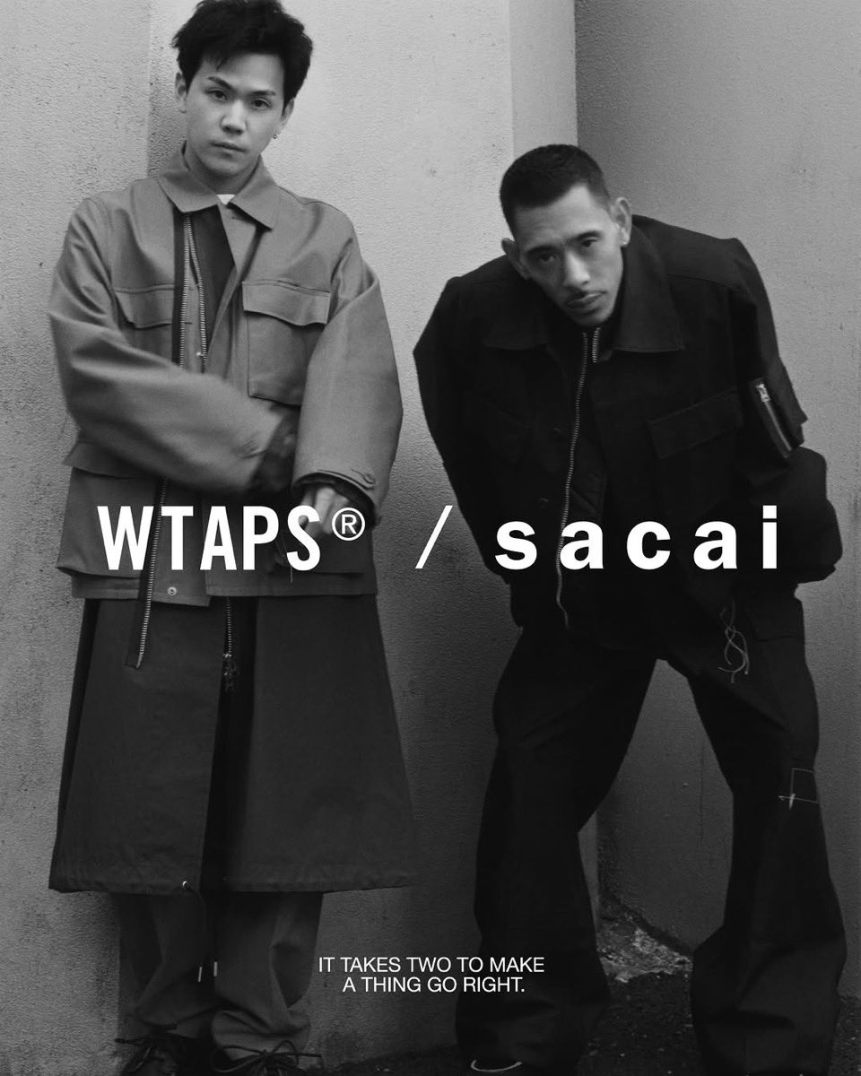 sacai x WTAPS 2025年春夏コラボコレクションが国内2月7日（金）に発売