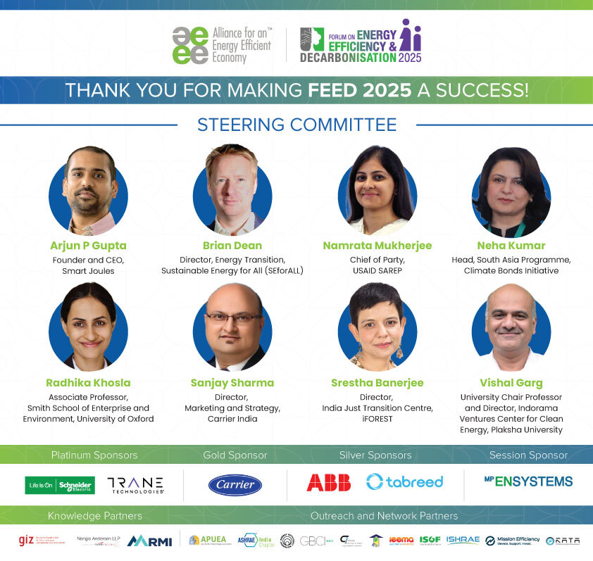 AEEE_India's tweet image. #FEED2025 #SteeringCommittee

A big thank you to our incredible Steering Committee for making FEED 2025 a success! Your insights and leadership have set a new benchmark.

📌 Stay updated: feedconference.in
📺 Watch sessions: youtu.be/pUBUyzQiXd4

#AEEE #EnergyEfficiency