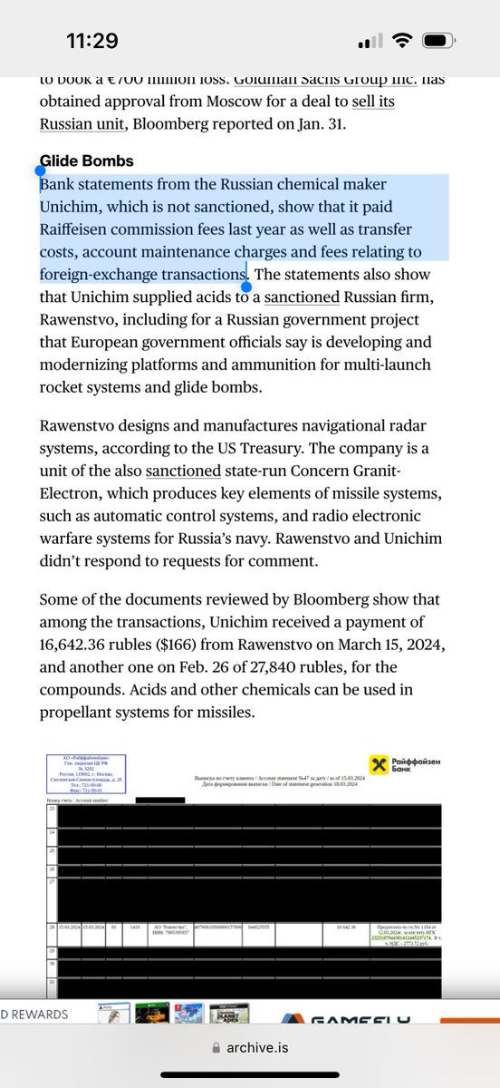 Ok also Raiffeisen is fucked.

Offenbar gibts Beweise dass sie direkt mit russischen Waffenlieferanten Geschäfte machen.