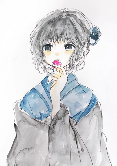#イラスト #透明水彩 #アナログ絵 