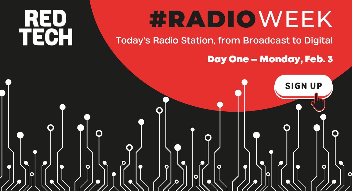RedTech_News's tweet photo. We kick off 2025's RedTech #radioWEEK with "Today's Radio Station, From Broadcast to Digital,” looking at clever ways radio stations can thrive in the digital age. Today at 3 p.m. CET. Sign up for free here: https://t.co/11vCpbuGMR
#Audio #Radio https://t.co/zLAemyvSkY