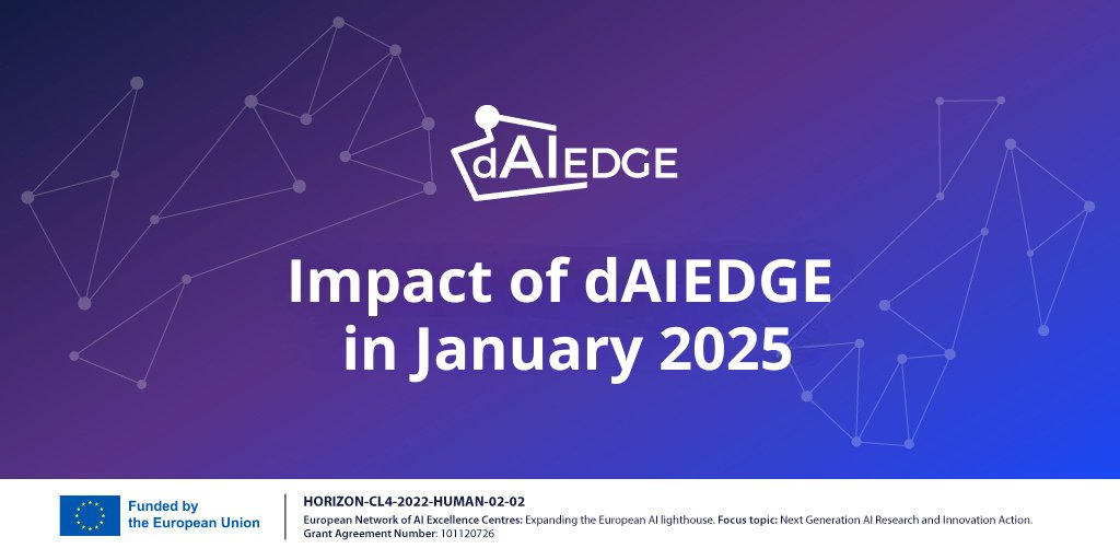 dAIEDGE's tweet photo. 🚀 January has come to an end, and we’re celebrating a month packed with #activities and new #developments at dAIEDGE 🎉 :

1️⃣ Second #OpenCall
2️⃣ dAIEDGE-#VLab
3️⃣ Participation in @hipeac

👉 https://t.co/U8WKjLWy2f
_____________
❗Subscribe to our #NL : https://t.co/L36evv9GdS https://t.co/42svXsW4E3