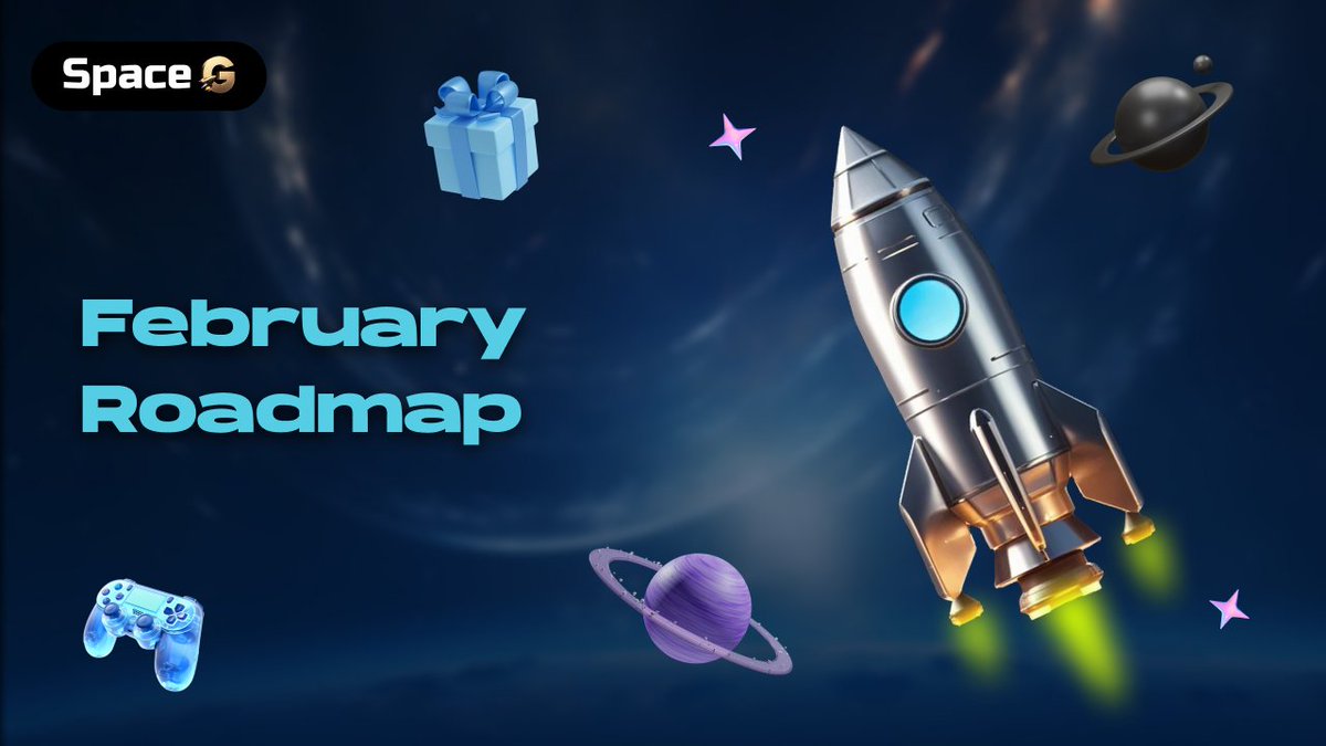 SpaceGWeb3's tweet photo. A new month brings new adventures 🌟 Here's what's ahead in February:

🎮 Thrilling game events and challenges to keep you on your toes
🎁 Bigger, better rewards for our top players
🌍 Exciting collaborations and surprises in the works

Stay tuned—February is set to be unforgettable 🚀