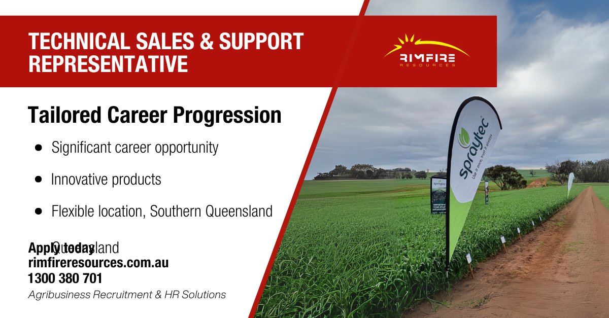 spraytec_aus's tweet photo. Exciting opportunities ahead—hello, Southern Queensland!

If you're a driven professional in agriculture, this is your opportunity to join a dynamic team, forge strong relationships, and contribute to a thriving company!

Find out more &amp; apply today!

https://t.co/Wvz5v1GKYU https://t.co/2cX6KhyUjN