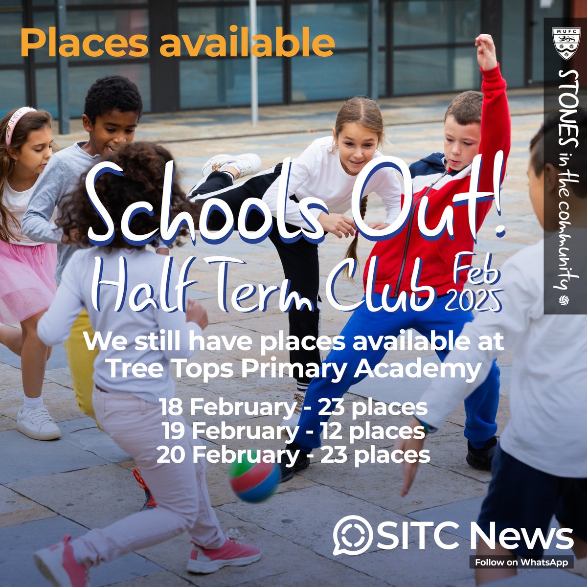 STONES in the community (@stonestrust) on Twitter photo We still have a few places remaining at our February Schools Out Club, Tree Tops Primary Academy venue. Interested? Go to our website to book your place. Best be quick!
<a href="/maidstoneunited/">Maidstone United</a>
#schoolsoutholidayclub #stonesinthecommunity #holidayclub #HolidayClubFun We still have a few places remaining at our February Schools Out Club, Tree Tops Primary Academy venue. Interested? Go to our website to book your place. Best be quick!
<a href="/maidstoneunited/">Maidstone United</a>
#schoolsoutholidayclub #stonesinthecommunity #holidayclub #HolidayClubFun