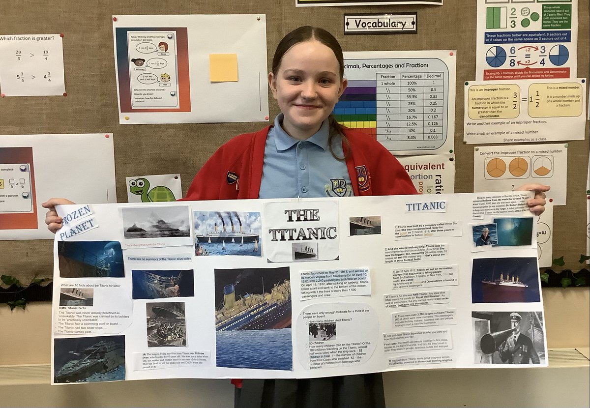 One of our Year 6 pupils has conducted some amazingly thorough independent research on The Titanic, as part of our ‘Frozen Kingdom’ topic. Well done!🌟   <a href="/LT_Trust/">Learning Together Trust</a> <a href="/Haigh_St_Davids/">St. David's Haigh</a>
