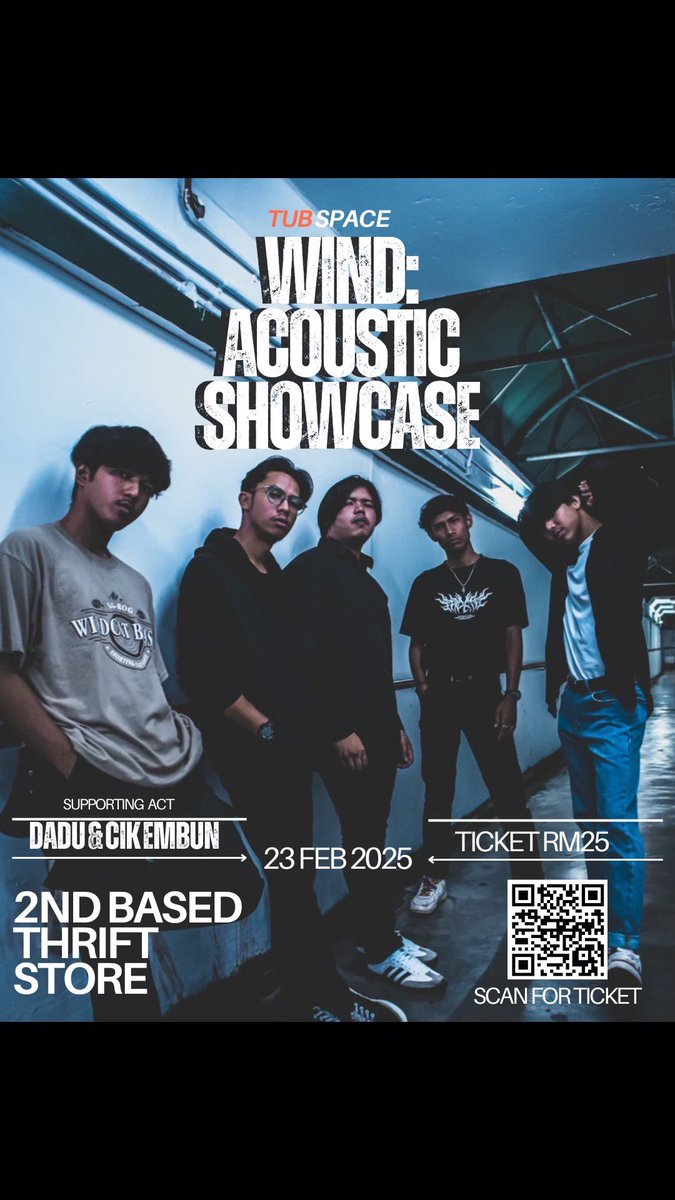 Setelah penelitian telah dibuat, maka kami meneruskan juga TUB Space Wind: Acoustic Showcase. Kali ni kita ada special appearance, bersama <a href="/dadubandmy/">DADU</a> dan Cik Embun sebagai supporting act. Bertempat di 2nd Base Thrift Store KL pada 23 Feb 2025. Dapatkan tiket korang sekarang!