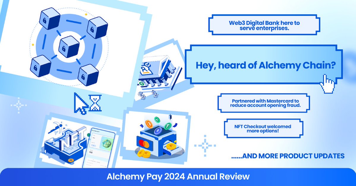🚀 2024 has been a year of bold innovation for #AlchemyPay!
💡 Launched Web3 Digital Bank to empower global Web3 businesses 🌍
🔥 Alchemy Chain is coming—a Layer 1 blockchain bridging fiat &amp; crypto seamlessly!
🪙 $ACH for gas fees + stablecoin yield mechanism = more flexibility