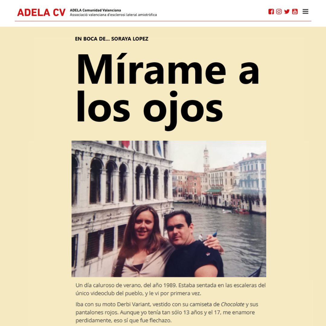 En Boca de … es una sección que puedes encontrar en ADELA-CV.ORG y también en nuestra revista ADELANTE CV. Se trata de un canal de libre expresión para las personas que forman parte de la asociación, para compartir y para hacer comunidad.
👉adela-cv.org/soraya-lopez-m…