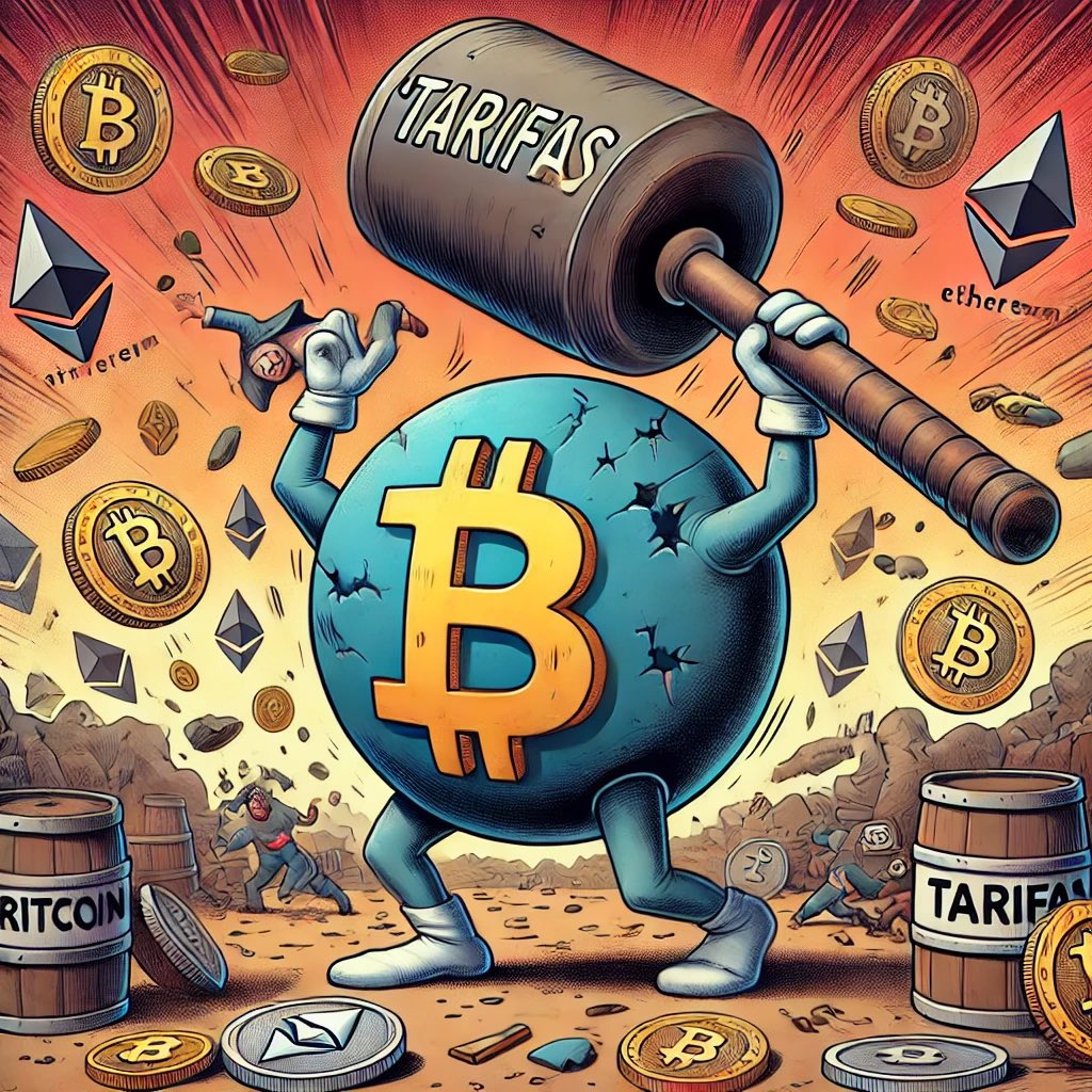 CFCCOINBR's tweet photo. 🌪️ Tempestade Cripto à Vista! 🌪️

O #Bitcoin despenca -7% e o #Ethereum derrete -20%! 😱
O motivo? Novas tarifas de Trump acenderam o alerta vermelho nos mercados. 🚨

💡 Hora de entrar em pânico ou aproveitar o caos?
#CFCCoin #Cripto #Bitcoin #Ethereum #BearMarket https://t.co/1lb5yZHXGY
