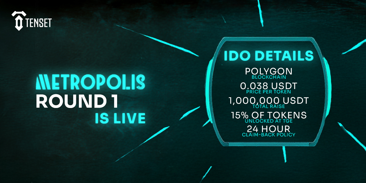 Redacted_TenseT's tweet photo. IDO of @metropolisworld is live!

Round 1 open for 24 hours ⌛️

Secure your guaranteed allocation now 👉 https://t.co/dyuwSiV1ov

Tier 1 - 100 USDT (on Polygon)
Tier 5 - 900 USDT

Round 2 - 3PM UTC, Feb 4. FCFS ⚡️

Listing Feb 6! 🚀 https://t.co/DD0Vsx9HMO
